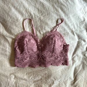 NWOT Love tree pink lace bandeau sports bra womens medium